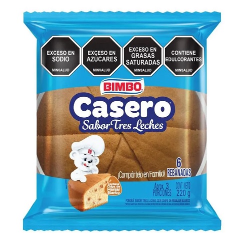 Ponqué Bimbo 220 grs tres leches 6 porciones