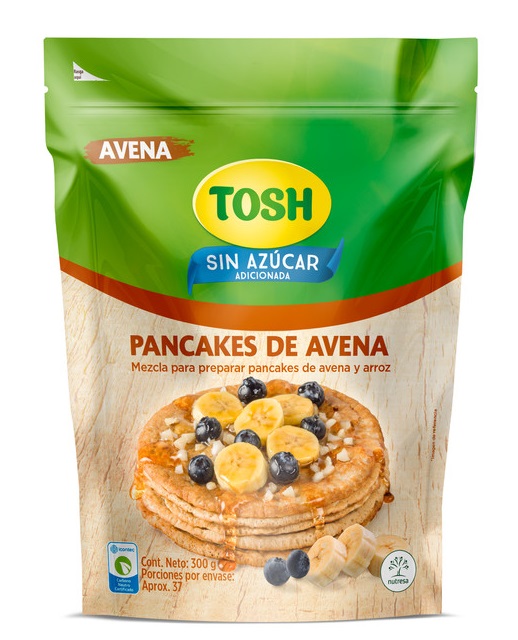 Premezcla Tosh 300 grs pancakes de avena sin azúcar