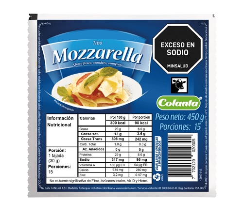 Queso Colanta 450 grs mozarella