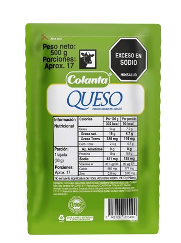 Queso Colanta 500 grs blanco