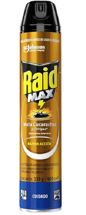 Raid max 400 ml rapida acción cucarachas chiripas