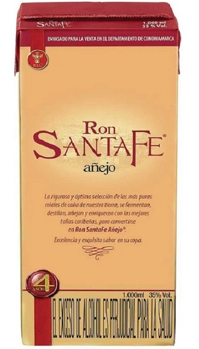 Ron añejo Santafe 1000 ml tetra