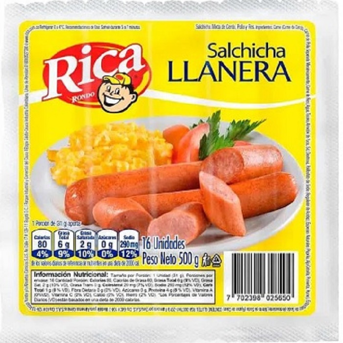 Salchicha Rica 500 grs llanera