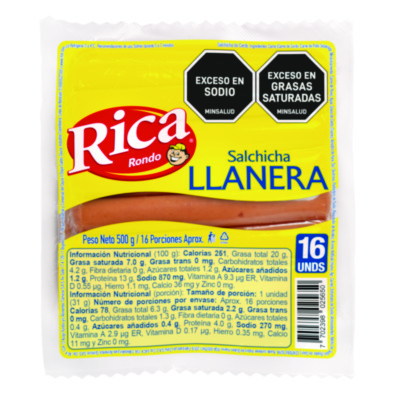 Salchicha Rica 500 grs llanera