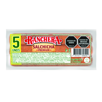 Salchichas Ranchera 115 grs 5 und premium