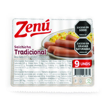 Salchicha Zenú 225 grs tradicional