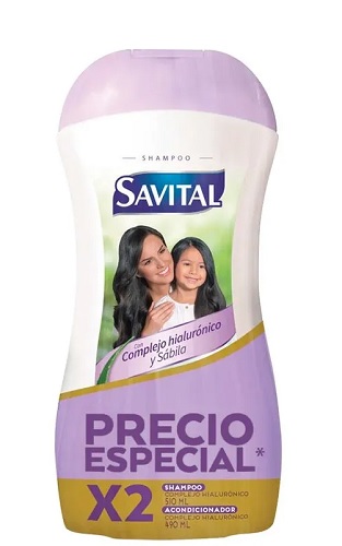 Shampoo Savital 510ml + Acondicionador 490 ml complejo hialuronico sabila