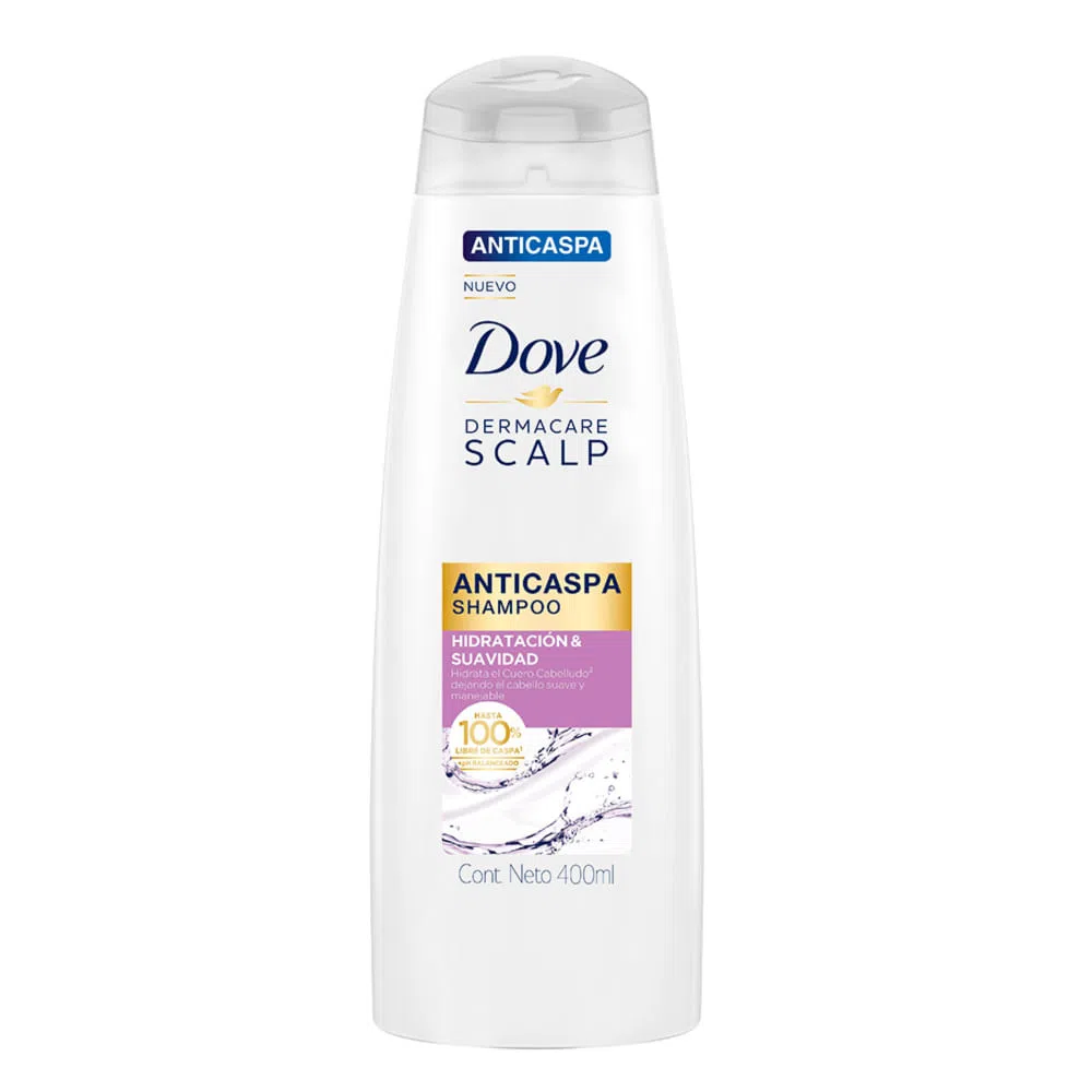 Shampoo Dove 400 ml anticaspa hidratación y suavidad