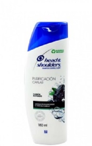 Shampoo H&S 180 ml purificación capilar carbón