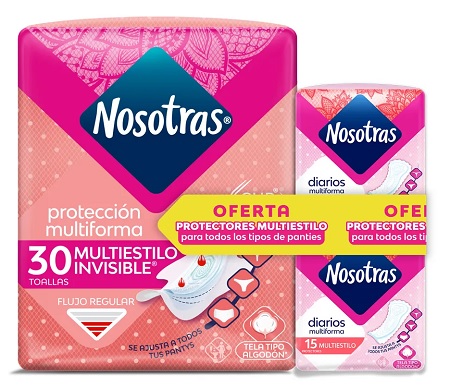 Toallas Higiénicas Nosotras multiformav 30 und+ Protectoresectores