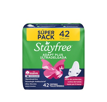 Toallas Higiénicas Stayfree 42 und adapt plus ultradelgadas