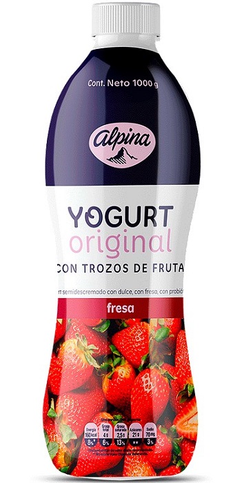 Yogurt Alpina 1000 ml fresa botella