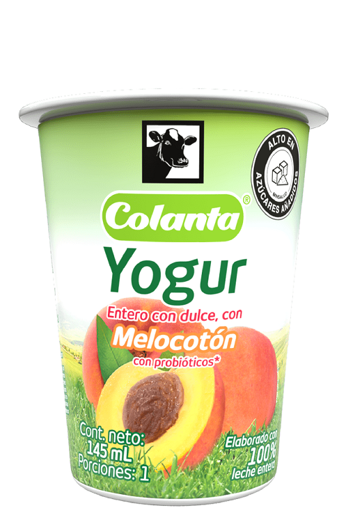 Yogurt Colanta 145 ml melocotón con probióticos vaso