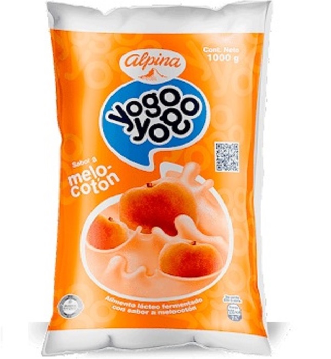 Alimento lácteo Yogo Yogo 1000 ml melocotón bolsa