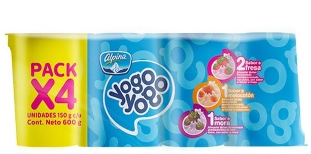 Yogurt Yogo Yogo 4 x 150 ml multipack vaso